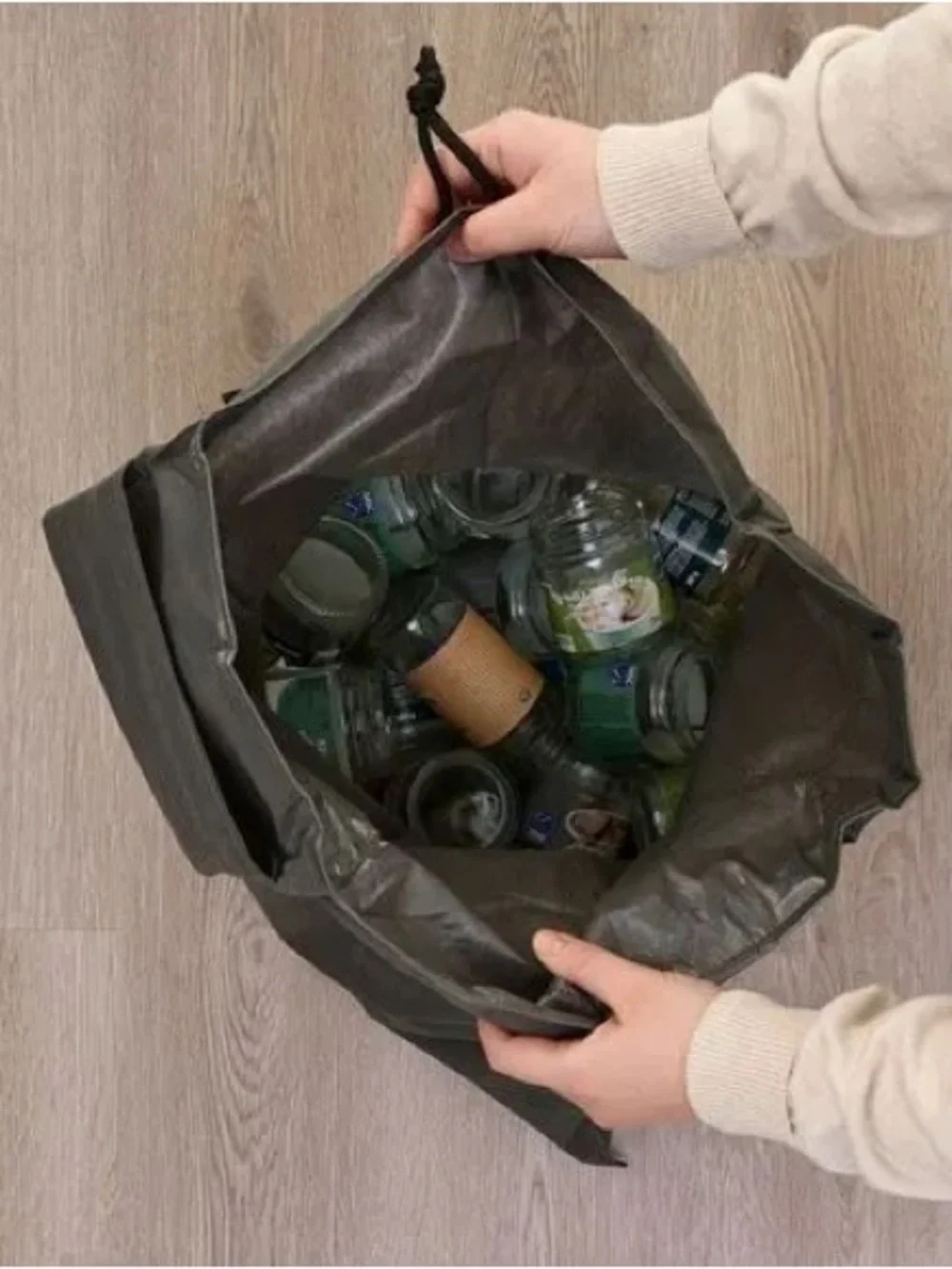 IKEA AJÖSS Recycling Storage Bag Dark Gray Reusable Waste Sorting 22x26 1/2